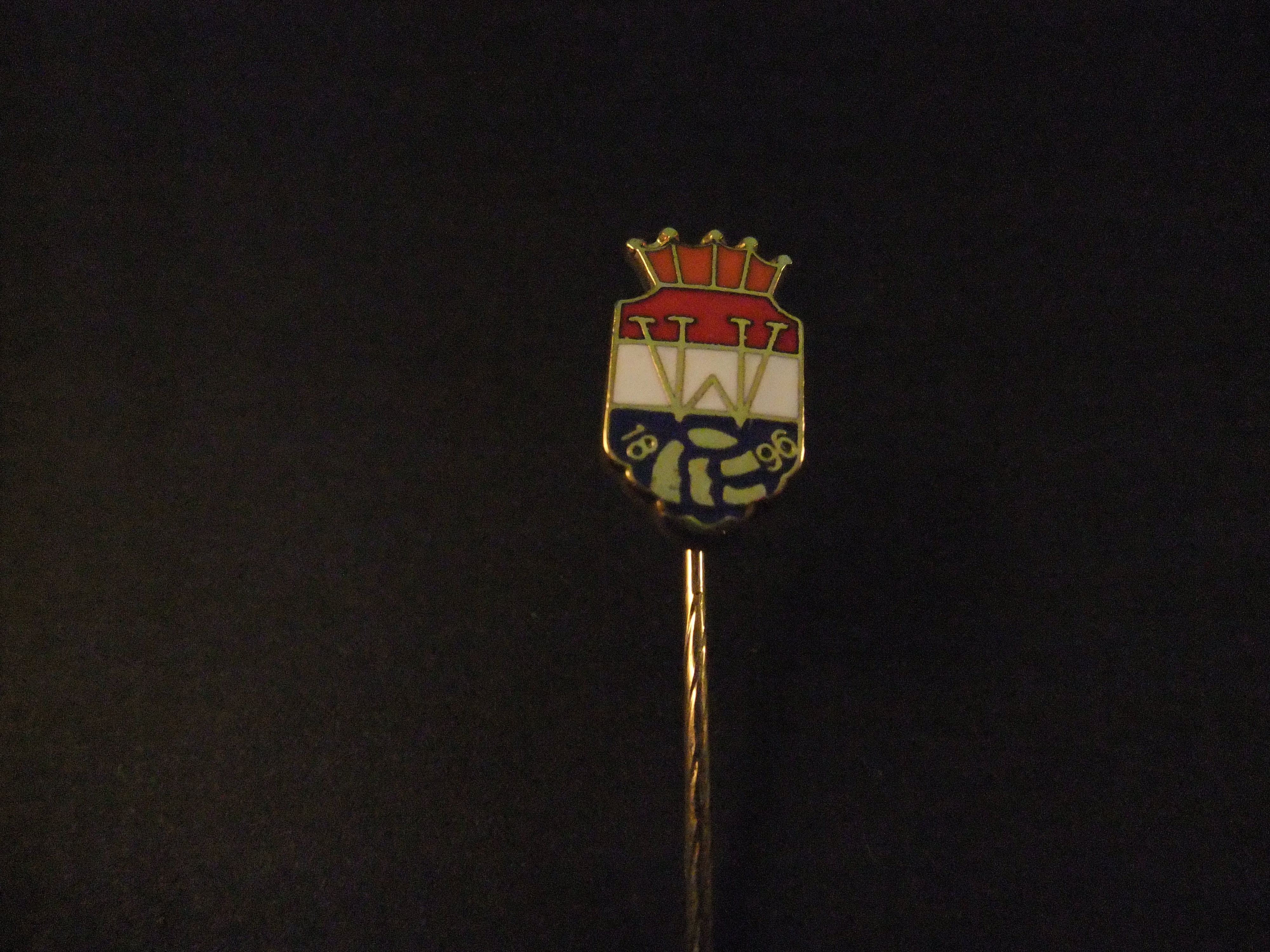 Willem II Tilburg voetballogo emaille uitvoering